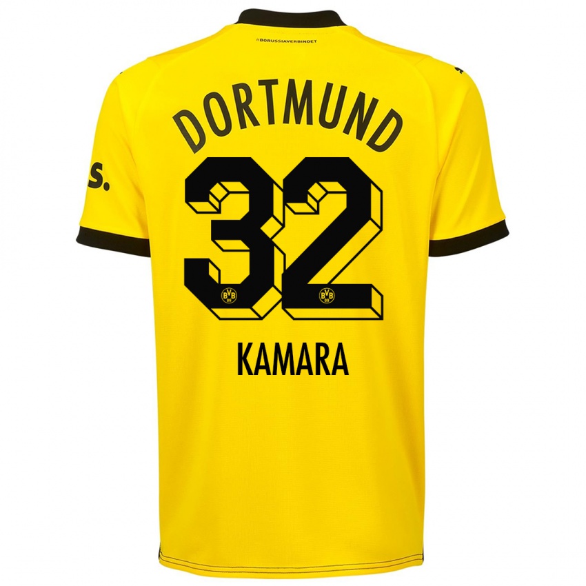 Niño Camiseta Abdoulaye Kamara #32 Amarillo 1ª Equipación 2023/24 La Camisa México