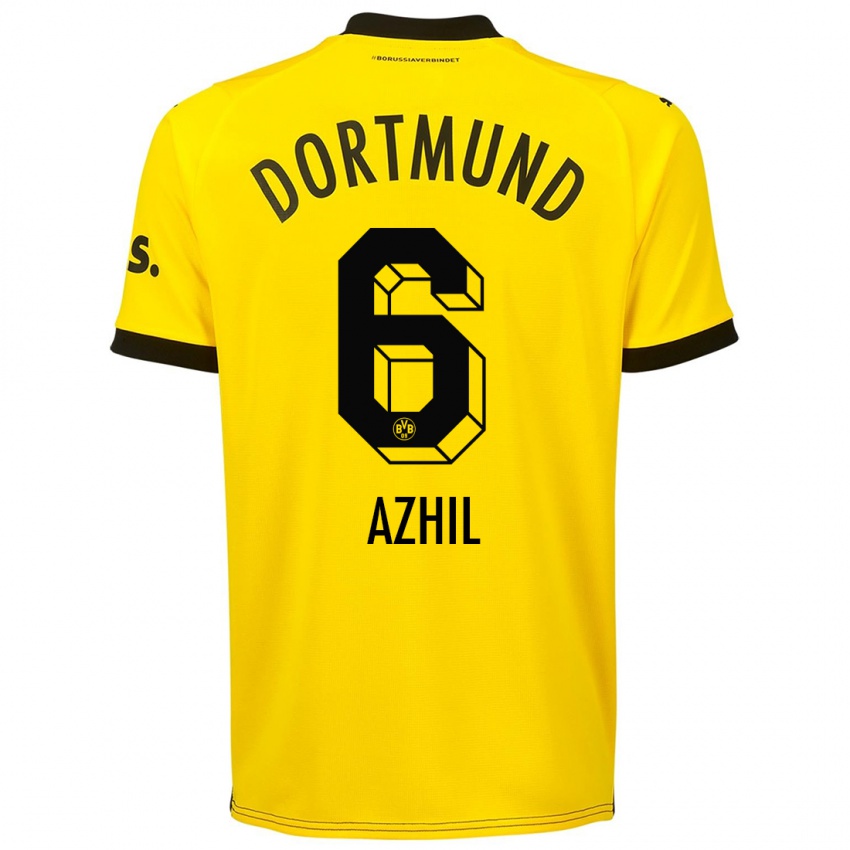 Niño Camiseta Ayman Azhil #6 Amarillo 1ª Equipación 2023/24 La Camisa México