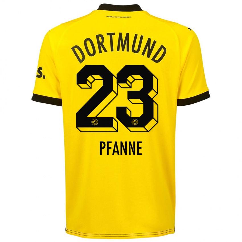 Niño Camiseta Franz Pfanne #23 Amarillo 1ª Equipación 2023/24 La Camisa México