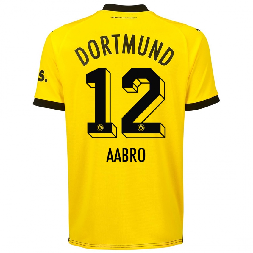 Niño Camiseta Gustav Aabro #12 Amarillo 1ª Equipación 2023/24 La Camisa México
