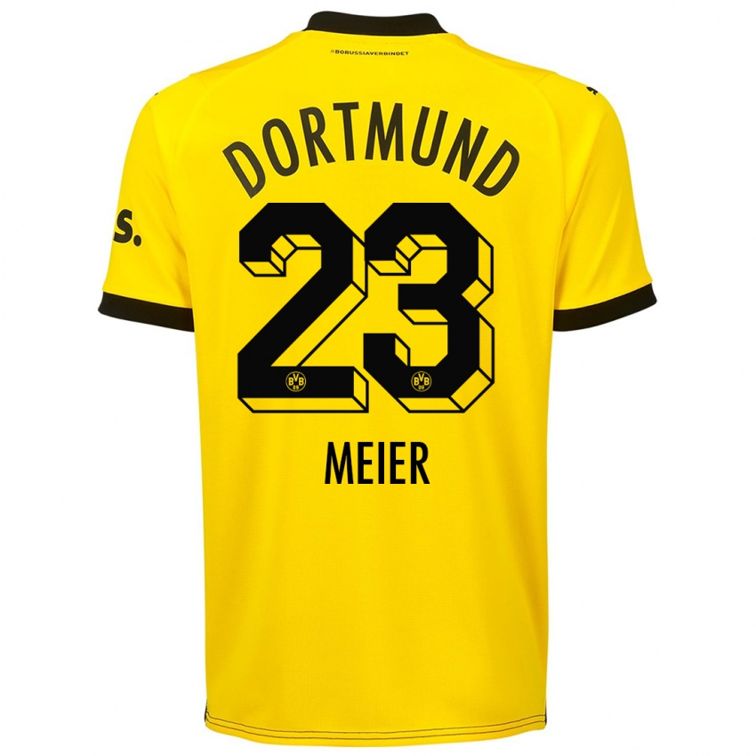 Niño Camiseta Maximilian Meier #23 Amarillo 1ª Equipación 2023/24 La Camisa México