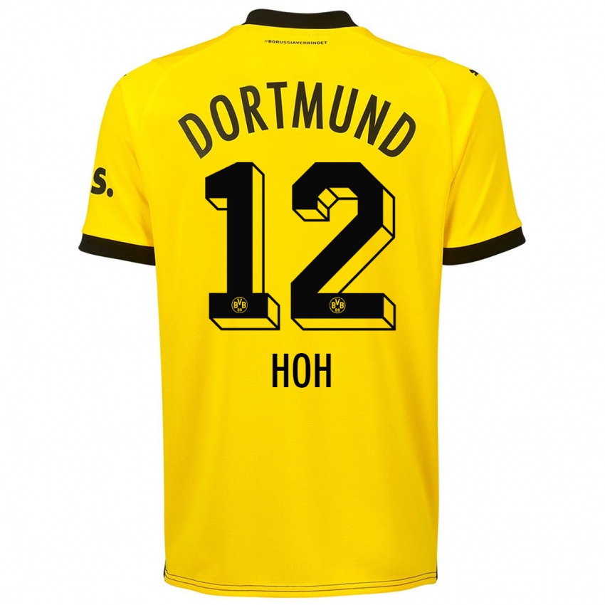 Niño Camiseta Hendrik Hoh #12 Amarillo 1ª Equipación 2023/24 La Camisa México