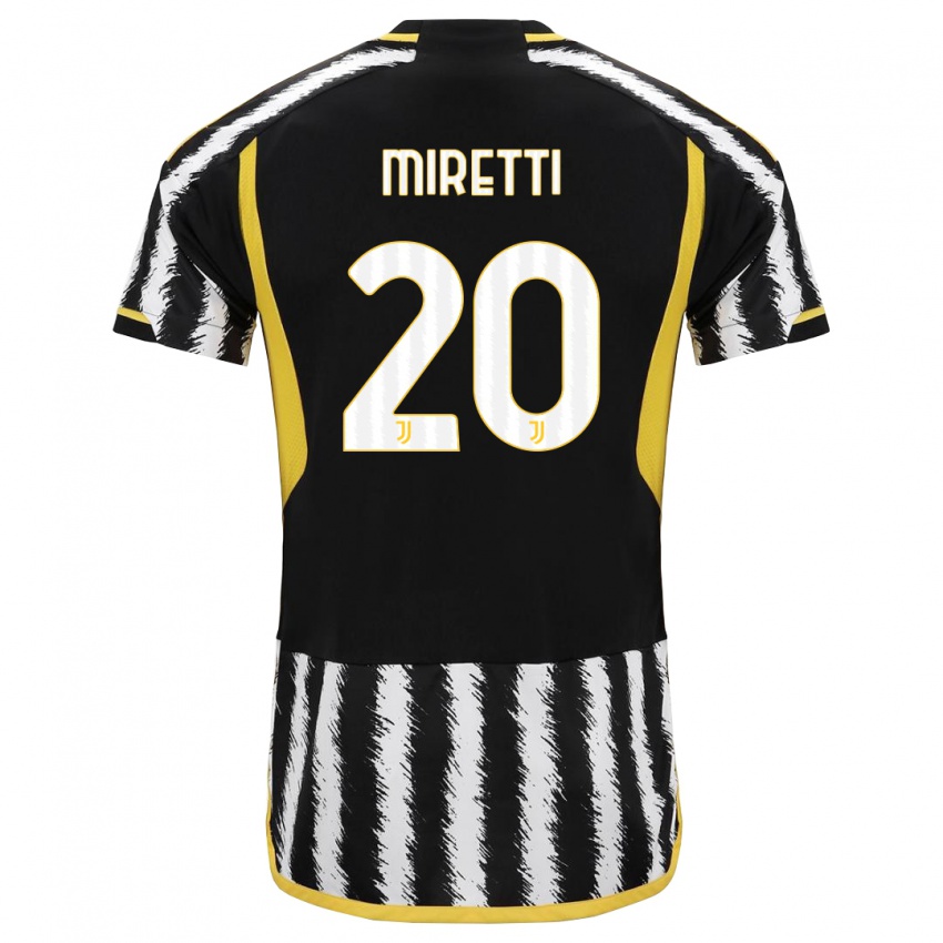 Niño Camiseta Fabio Miretti #20 Blanco Negro 1ª Equipación 2023/24 La Camisa México