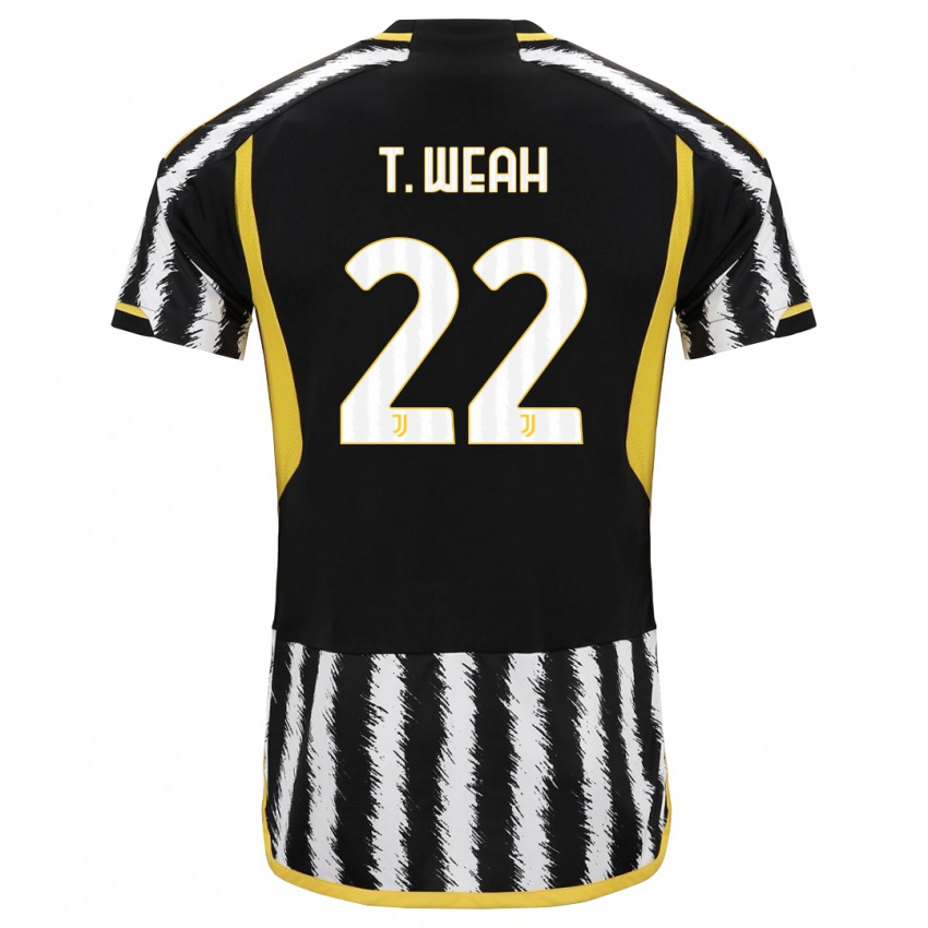 Niño Camiseta Timothy Weah #22 Blanco Negro 1ª Equipación 2023/24 La Camisa México