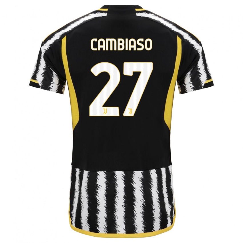 Niño Camiseta Andrea Cambiaso #27 Blanco Negro 1ª Equipación 2023/24 La Camisa México