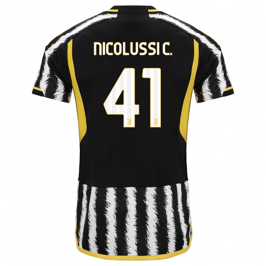 Niño Camiseta Hans Nicolussi Caviglia #41 Blanco Negro 1ª Equipación 2023/24 La Camisa México