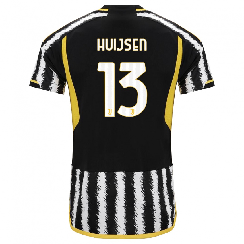 Niño Camiseta Dean Huijsen #13 Blanco Negro 1ª Equipación 2023/24 La Camisa México
