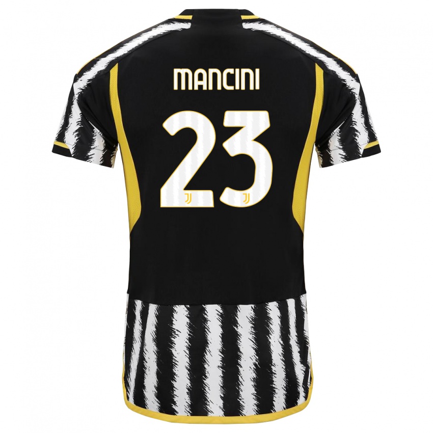 Niño Camiseta Tommaso Mancini #23 Blanco Negro 1ª Equipación 2023/24 La Camisa México