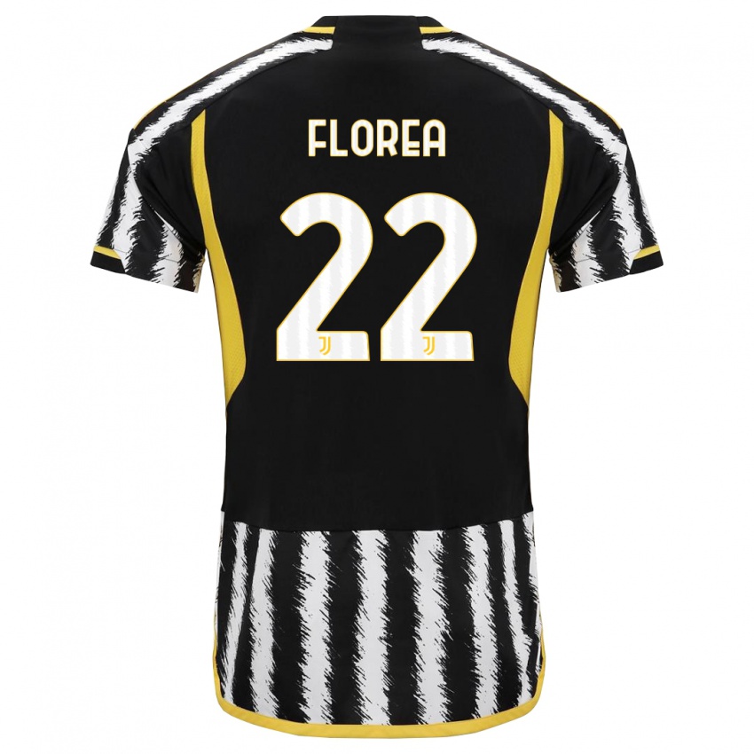 Niño Camiseta Andrei Florea #22 Blanco Negro 1ª Equipación 2023/24 La Camisa México