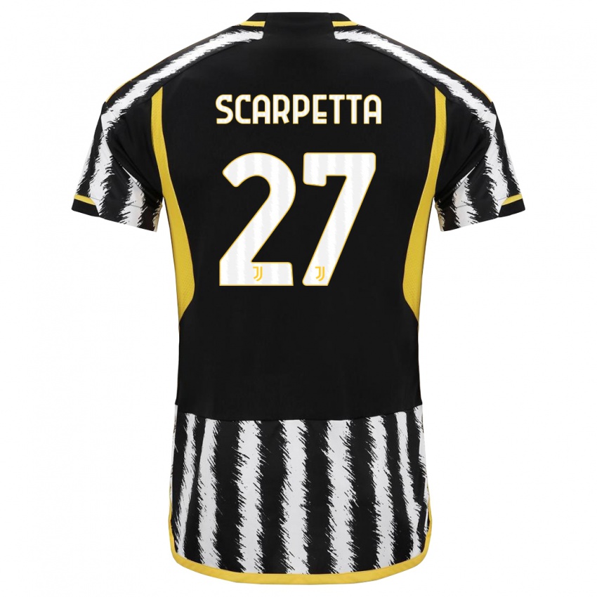 Niño Camiseta Jacopo Scarpetta #27 Blanco Negro 1ª Equipación 2023/24 La Camisa México