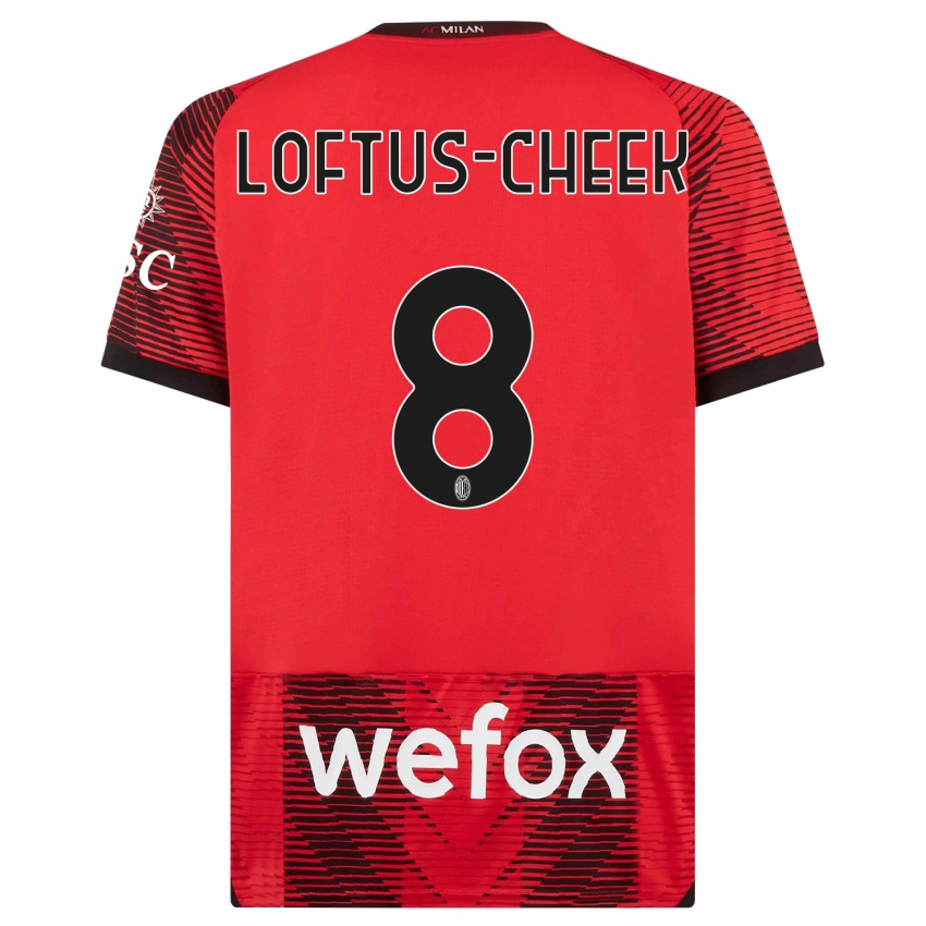 Niño Camiseta Ruben Loftus-Cheek #8 Negro Rojo 1ª Equipación 2023/24 La Camisa México