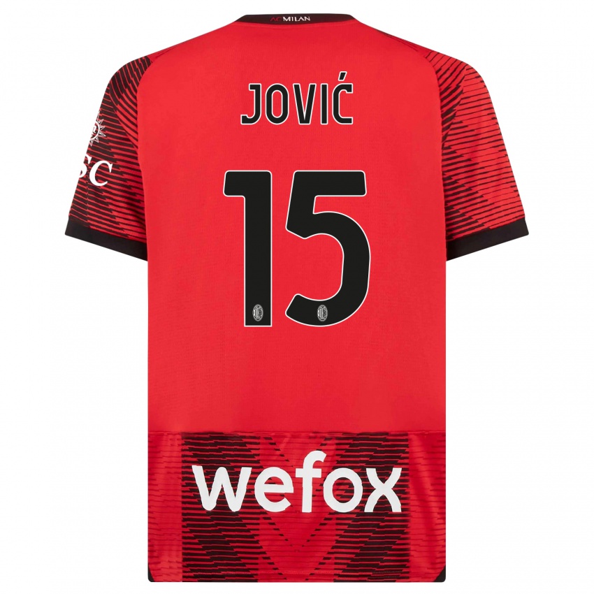 Niño Camiseta Luka Jovic #15 Negro Rojo 1ª Equipación 2023/24 La Camisa México