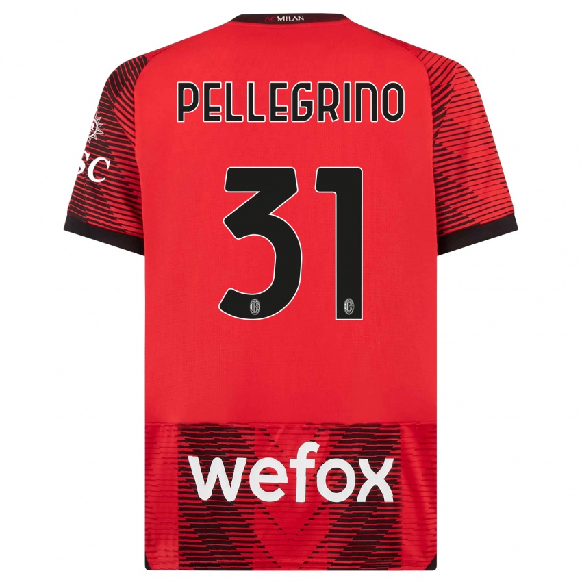 Niño Camiseta Marco Pellegrino #31 Negro Rojo 1ª Equipación 2023/24 La Camisa México