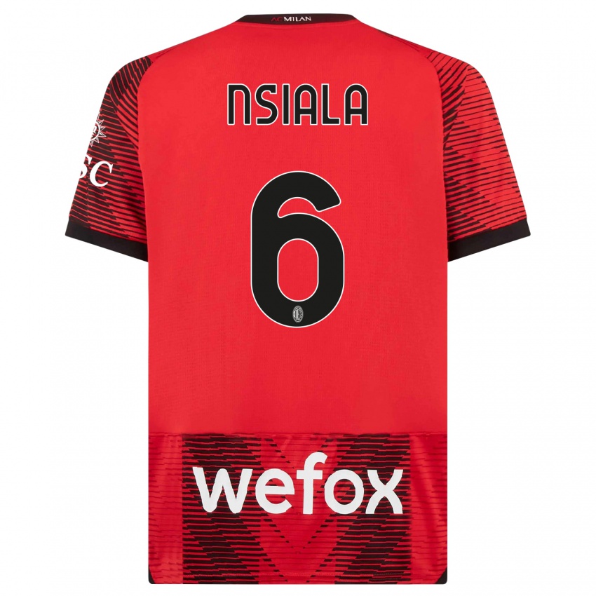 Niño Camiseta Clinton Nsiala #6 Negro Rojo 1ª Equipación 2023/24 La Camisa México