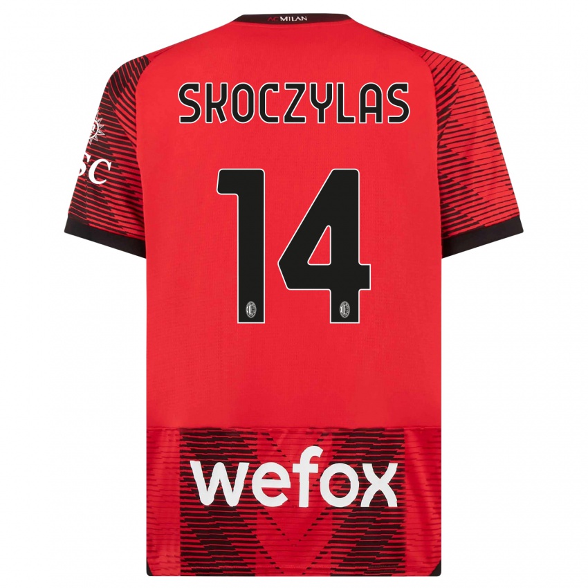 Niño Camiseta Mateusz Skoczylas #14 Negro Rojo 1ª Equipación 2023/24 La Camisa México