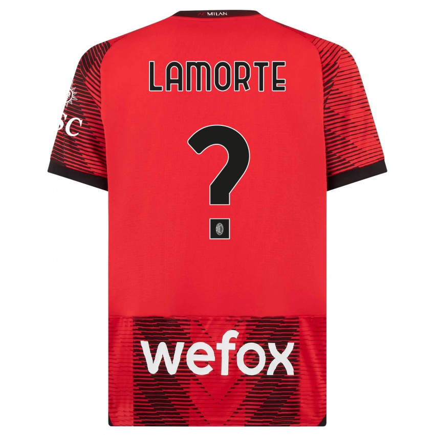 Niño Camiseta Alessandro Lamorte #0 Negro Rojo 1ª Equipación 2023/24 La Camisa México