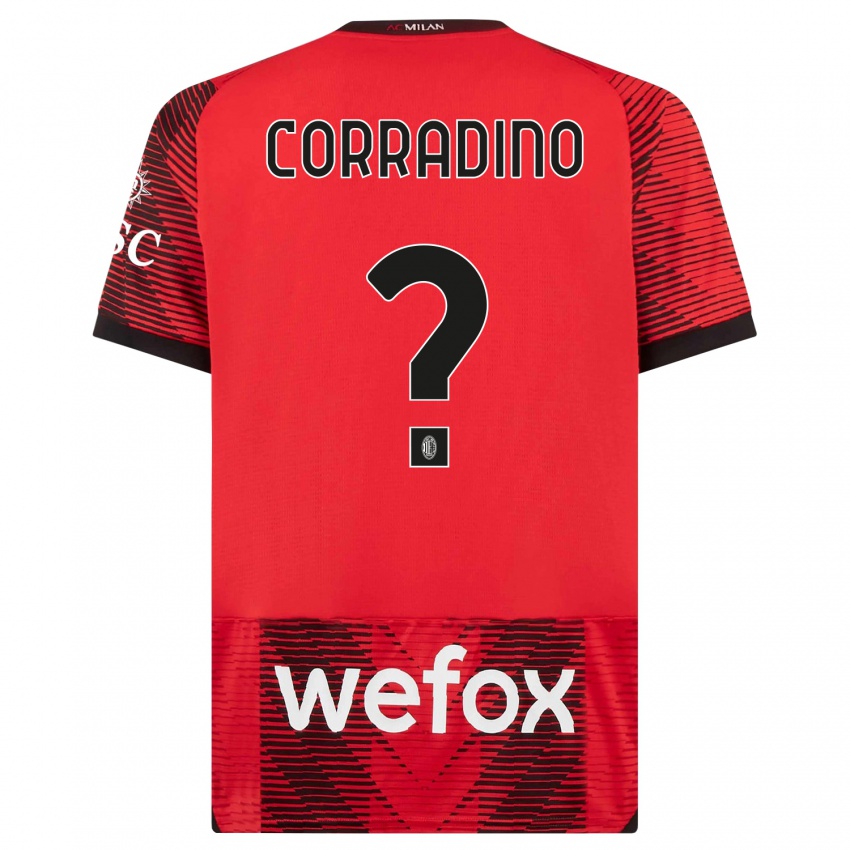 Niño Camiseta Riccardo Corradino #0 Negro Rojo 1ª Equipación 2023/24 La Camisa México
