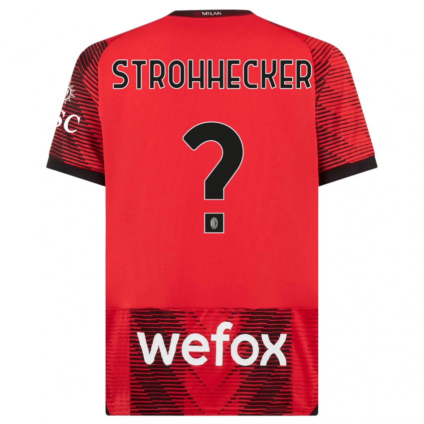 Niño Camiseta Riccardo Strohhecker #0 Negro Rojo 1ª Equipación 2023/24 La Camisa México