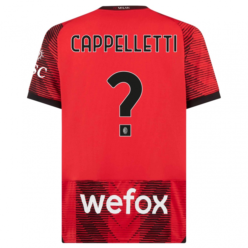 Niño Camiseta Mattia Cappelletti #0 Negro Rojo 1ª Equipación 2023/24 La Camisa México