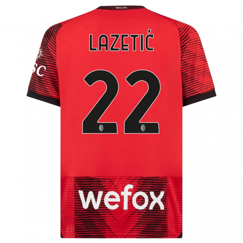 Niño Camiseta Marko Lazetic #22 Negro Rojo 1ª Equipación 2023/24 La Camisa México