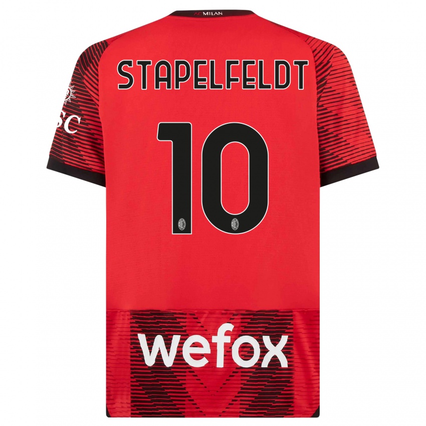 Niño Camiseta Nina Stapelfeldt #10 Negro Rojo 1ª Equipación 2023/24 La Camisa México