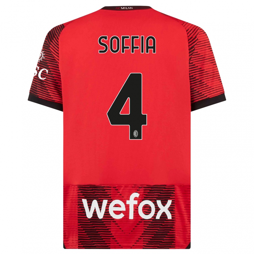 Niño Camiseta Angelica Soffia #4 Negro Rojo 1ª Equipación 2023/24 La Camisa México