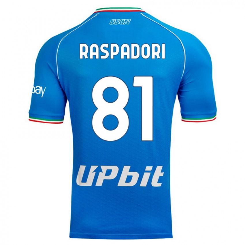 Niño Camiseta Giacomo Raspadori #81 Cielo Azul 1ª Equipación 2023/24 La Camisa México