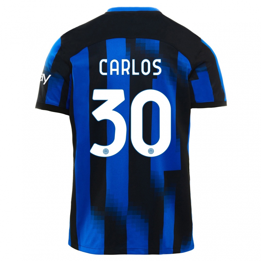 Niño Camiseta Carlos Augusto #30 Azul Negro 1ª Equipación 2023/24 La Camisa México