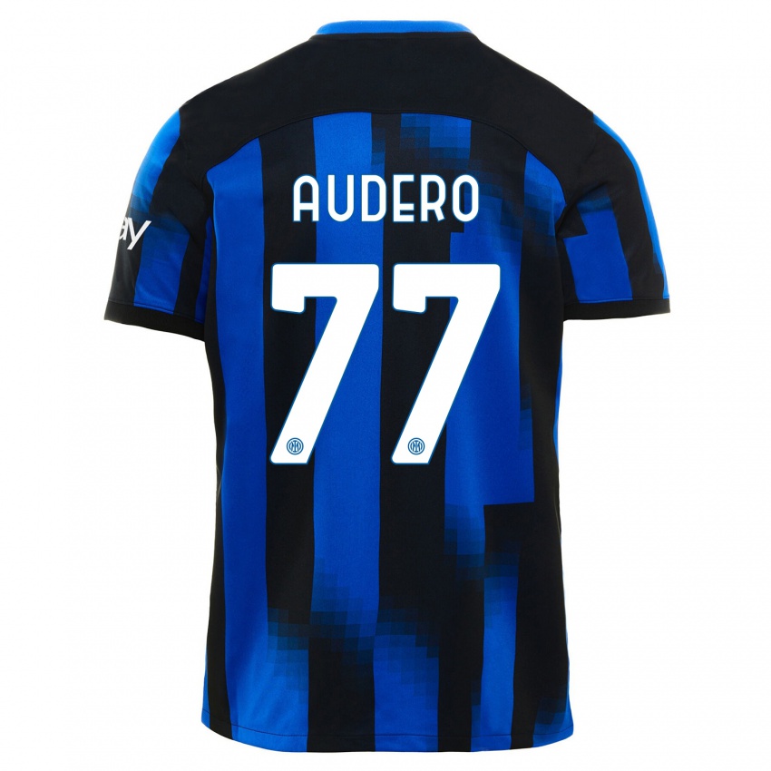 Niño Camiseta Emil Audero #77 Azul Negro 1ª Equipación 2023/24 La Camisa México