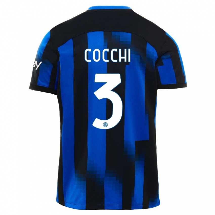 Niño Camiseta Matteo Cocchi #3 Azul Negro 1ª Equipación 2023/24 La Camisa México
