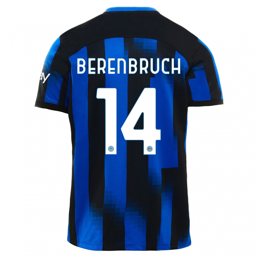 Niño Camiseta Thomas Berenbruch #14 Azul Negro 1ª Equipación 2023/24 La Camisa México