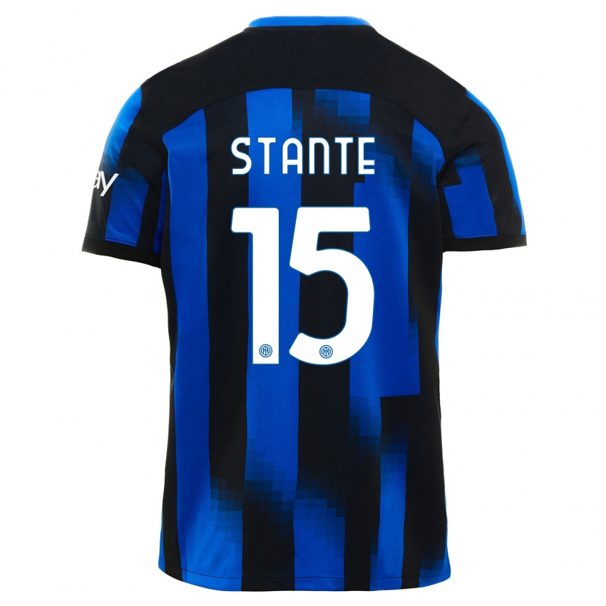 Niño Camiseta Francesco Stante #15 Azul Negro 1ª Equipación 2023/24 La Camisa México