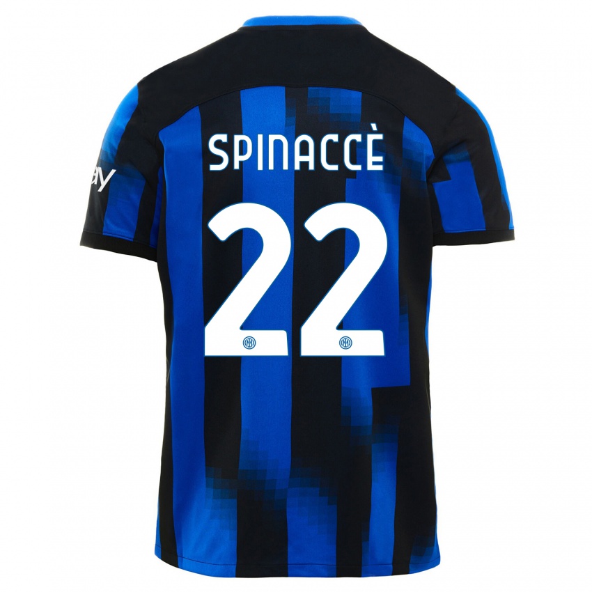 Niño Camiseta Matteo Spinaccè #22 Azul Negro 1ª Equipación 2023/24 La Camisa México