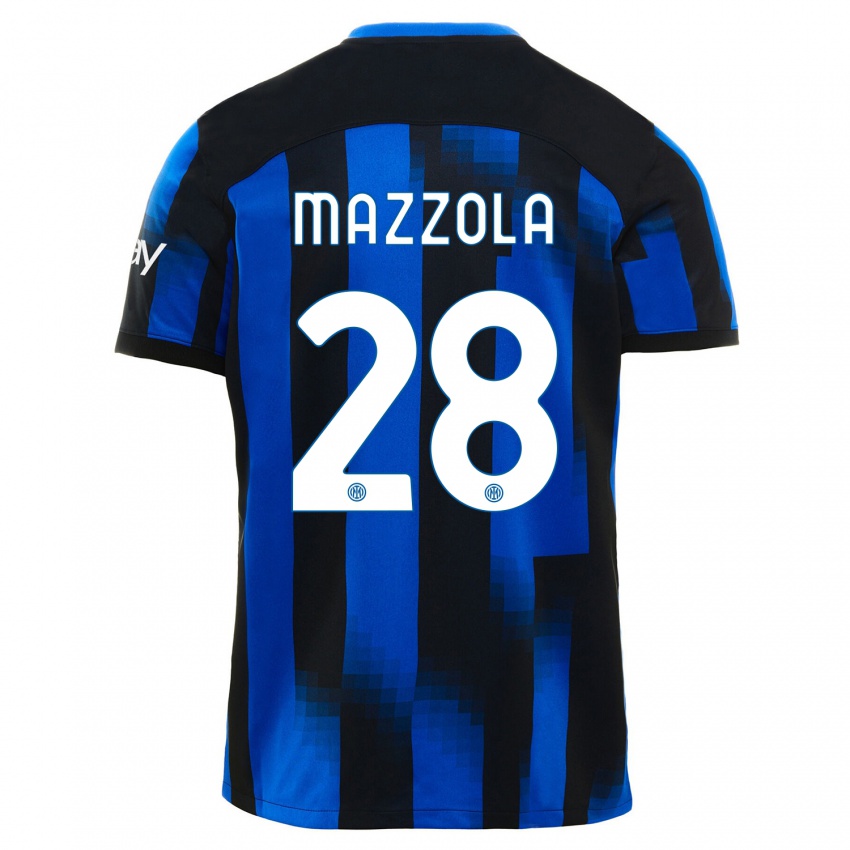 Niño Camiseta Giuseppe Mazzola #28 Azul Negro 1ª Equipación 2023/24 La Camisa México