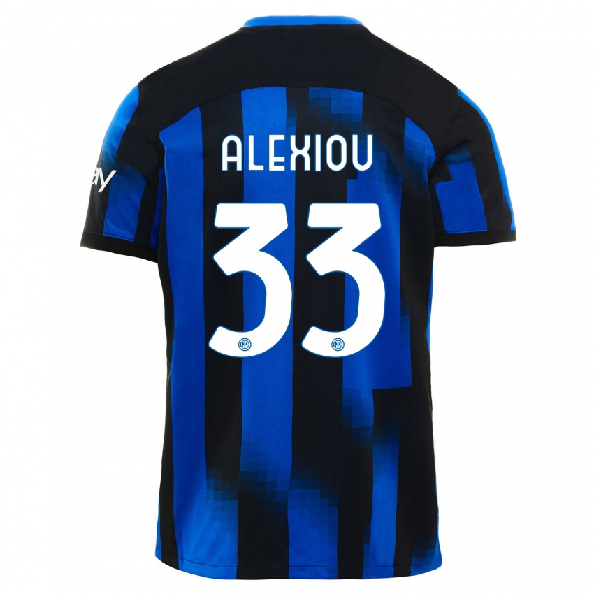 Niño Camiseta Christos Alexiou #33 Azul Negro 1ª Equipación 2023/24 La Camisa México