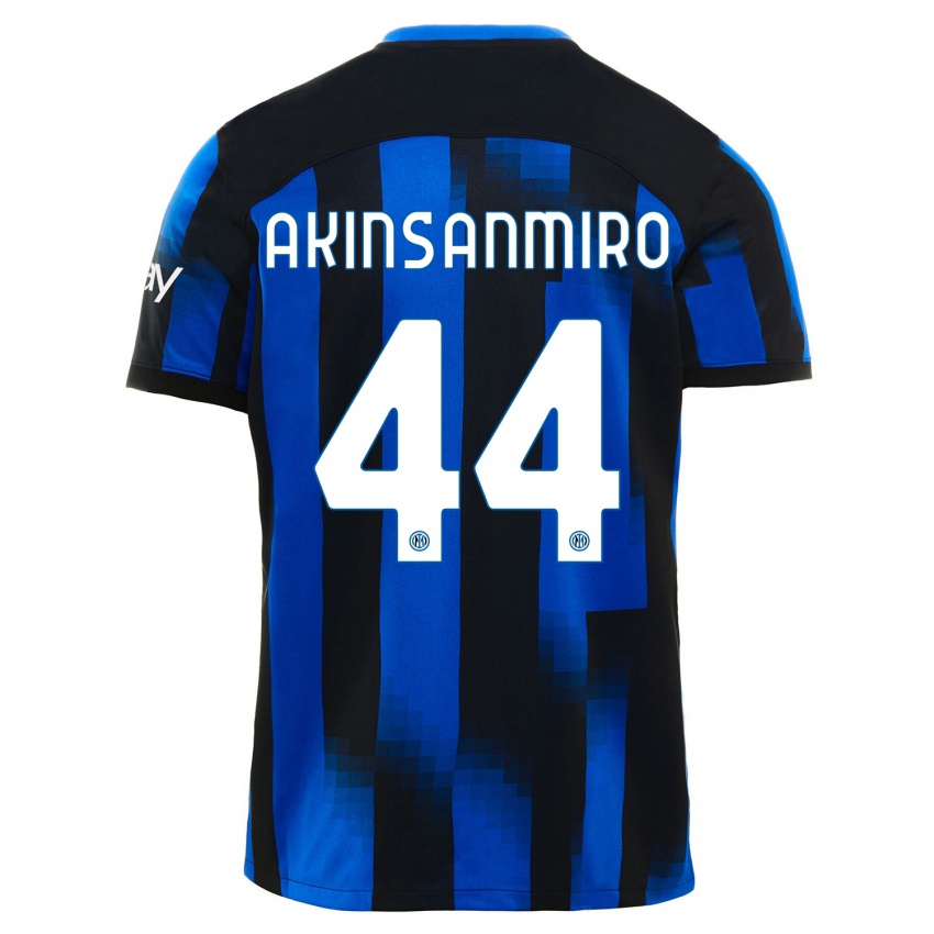 Niño Camiseta Ebenezer Akinsanmiro #44 Azul Negro 1ª Equipación 2023/24 La Camisa México