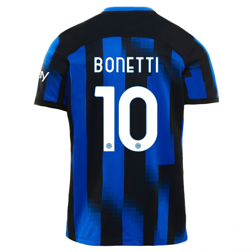 Niño Camiseta Tatiana Bonetti #10 Azul Negro 1ª Equipación 2023/24 La Camisa México