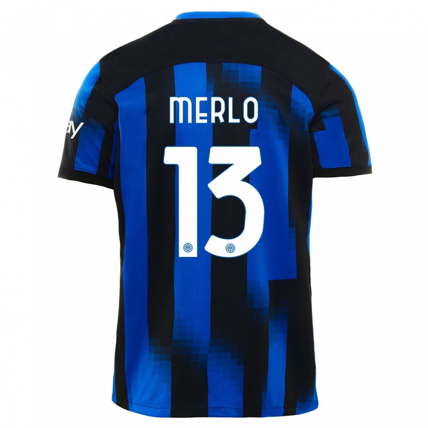 Niño Camiseta Beatrice Merlo #13 Azul Negro 1ª Equipación 2023/24 La Camisa México