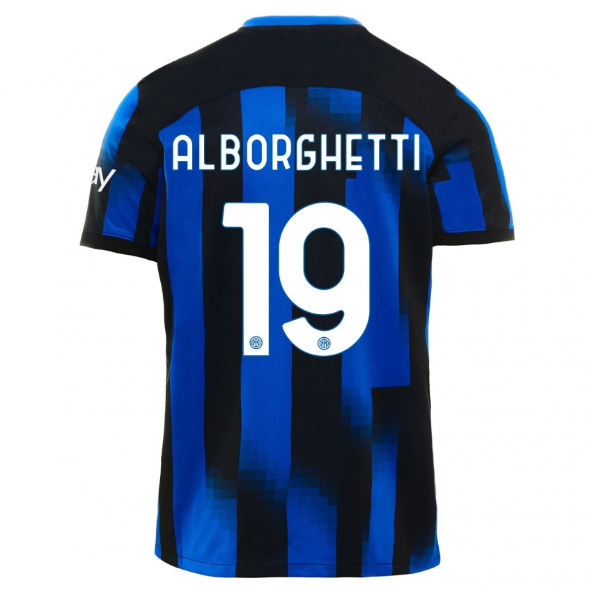 Niño Camiseta Lisa Alborghetti #19 Azul Negro 1ª Equipación 2023/24 La Camisa México