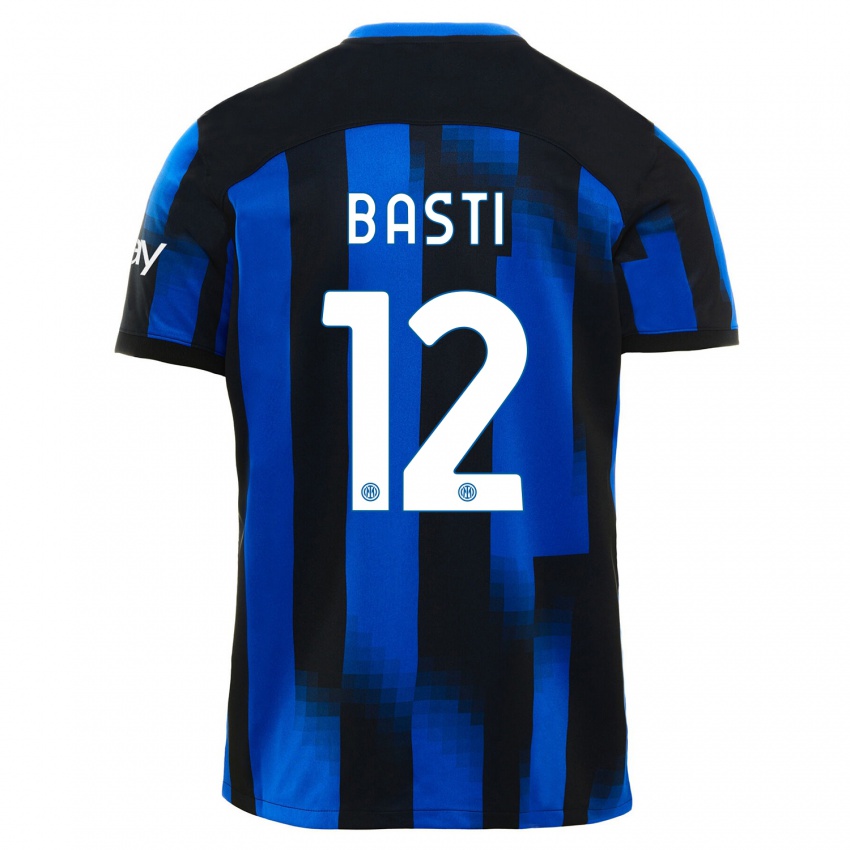 Niño Camiseta Matteo Basti #12 Azul Negro 1ª Equipación 2023/24 La Camisa México
