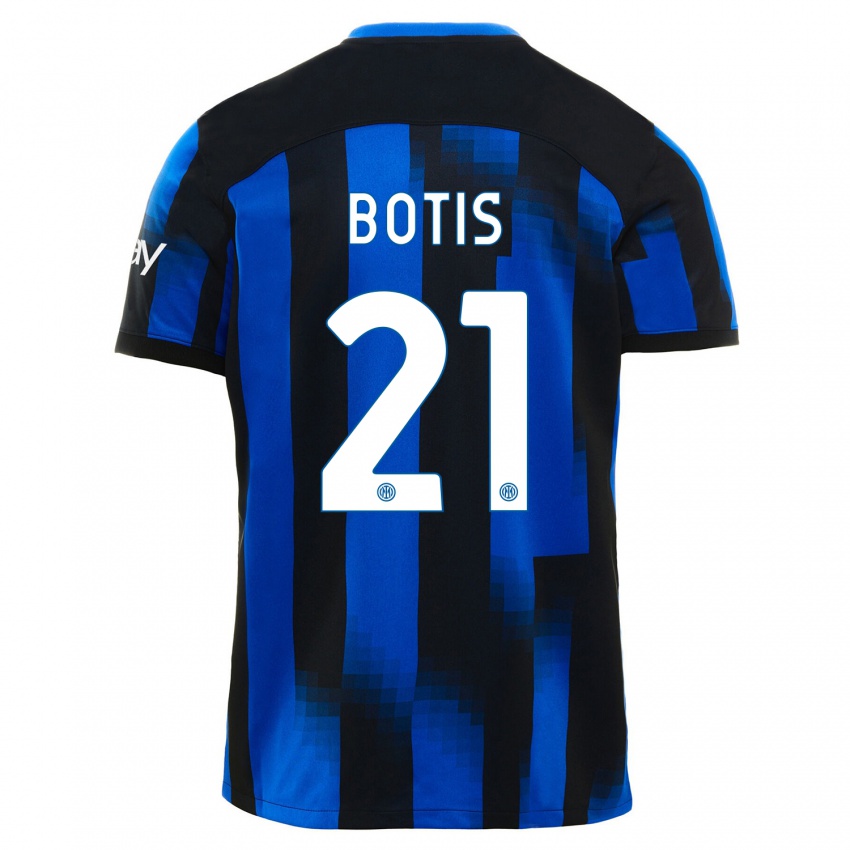 Niño Camiseta Nikolaos Botis #21 Azul Negro 1ª Equipación 2023/24 La Camisa México