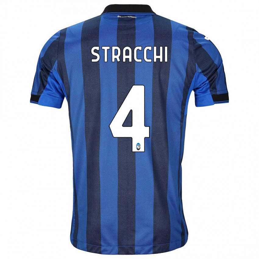 Niño Camiseta Daniela Stracchi #4 Azul Negro 1ª Equipación 2023/24 La Camisa México