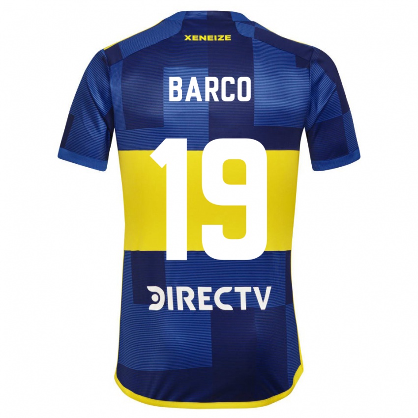 Niño Camiseta Valentin Barco #19 Azul Oscuro Amarillo 1ª Equipación 2023/24 La Camisa México
