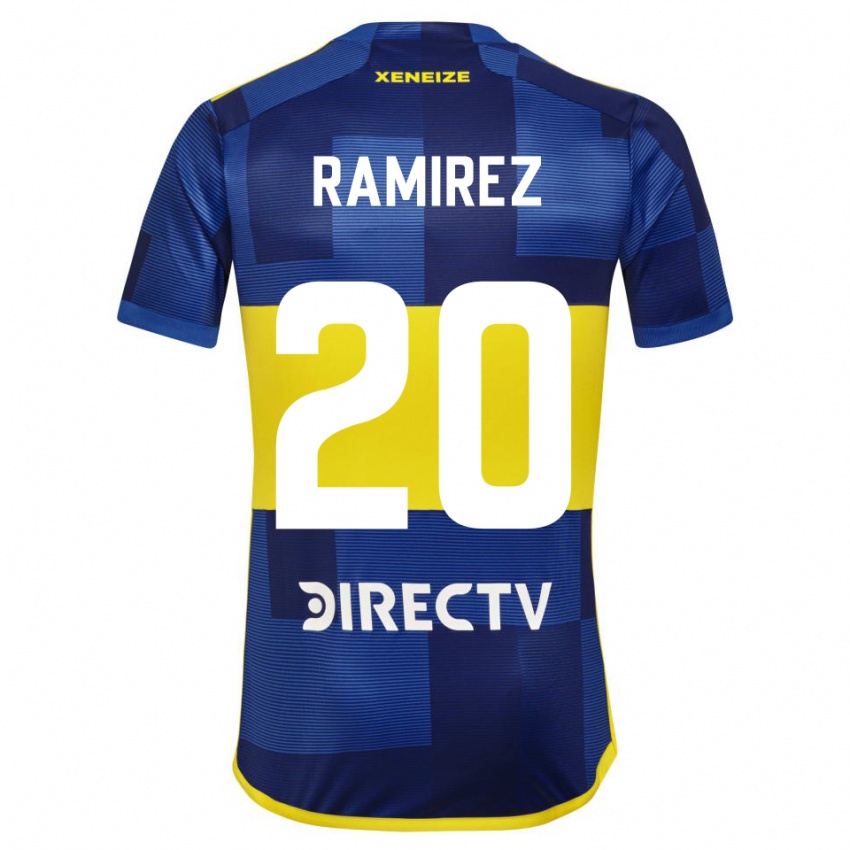 Niño Camiseta Juan Ramirez #20 Azul Oscuro Amarillo 1ª Equipación 2023/24 La Camisa México