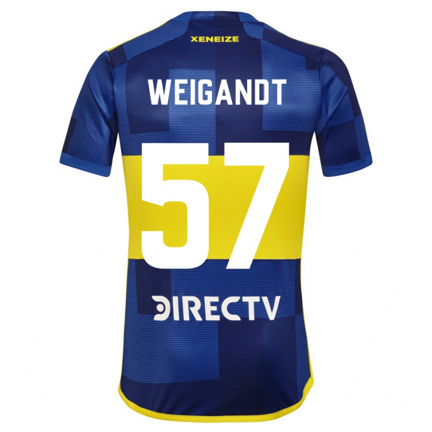 Niño Camiseta Marcelo Weigandt #57 Azul Oscuro Amarillo 1ª Equipación 2023/24 La Camisa México