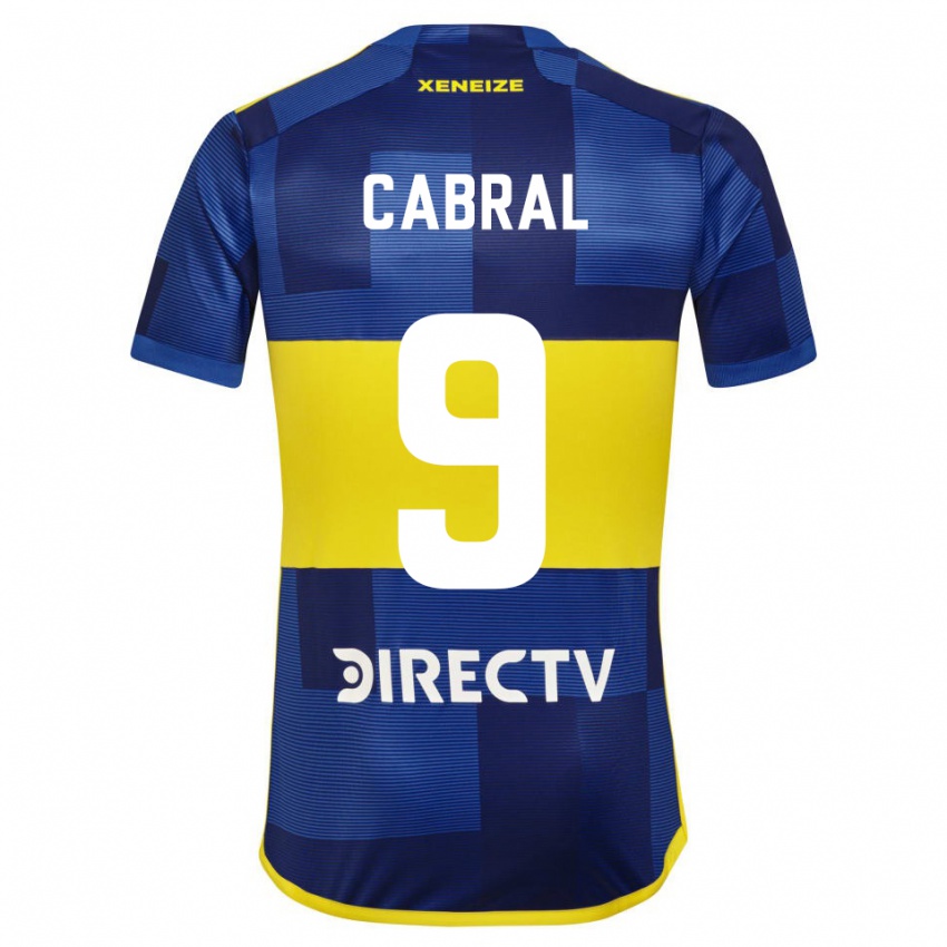Niño Camiseta Bruno Cabral #9 Azul Oscuro Amarillo 1ª Equipación 2023/24 La Camisa México