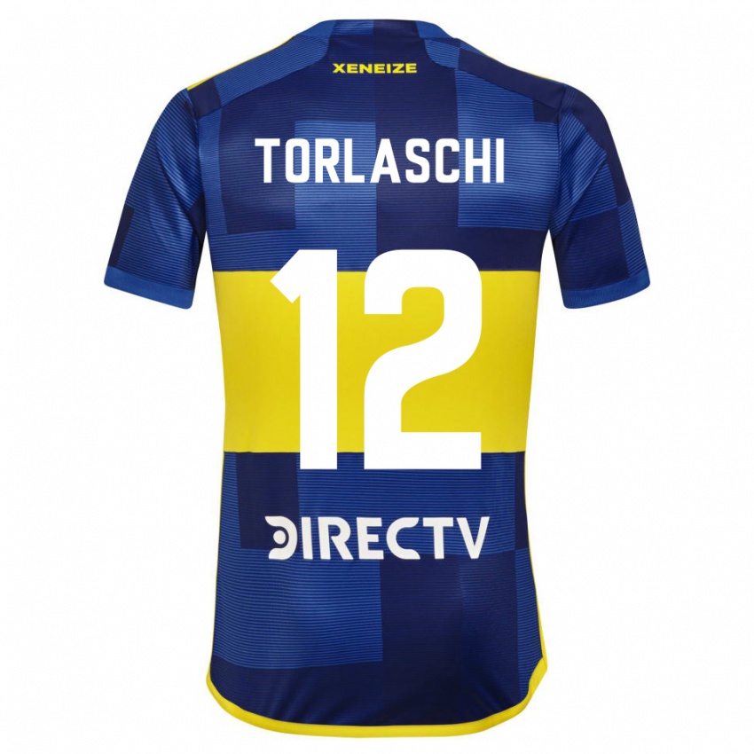 Niño Camiseta Lucas Torlaschi #12 Azul Oscuro Amarillo 1ª Equipación 2023/24 La Camisa México