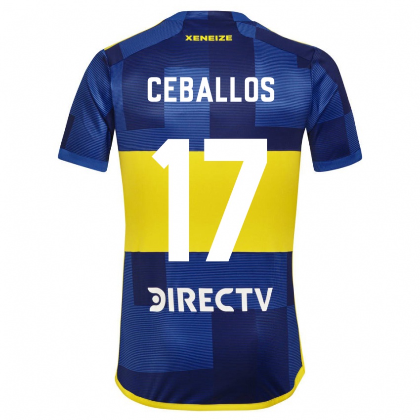 Niño Camiseta Julián Ceballos #17 Azul Oscuro Amarillo 1ª Equipación 2023/24 La Camisa México