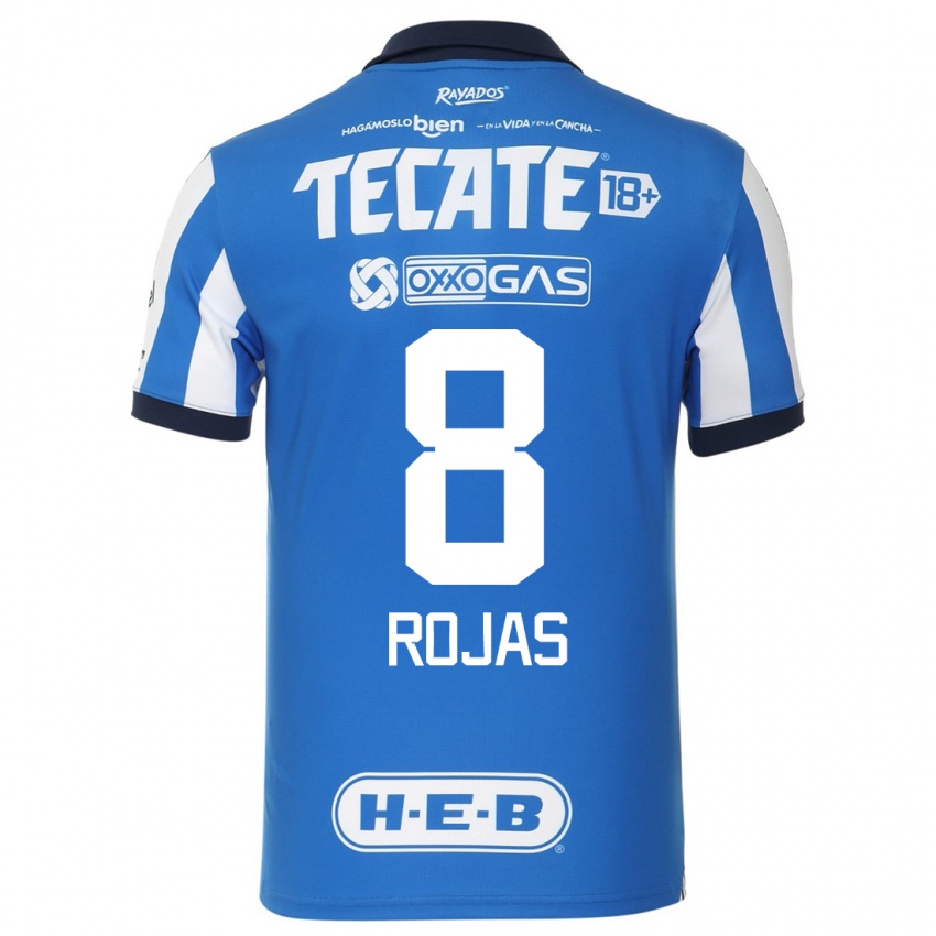 Niño Camiseta Joao Rojas #8 Azul Blanco 1ª Equipación 2023/24 La Camisa México