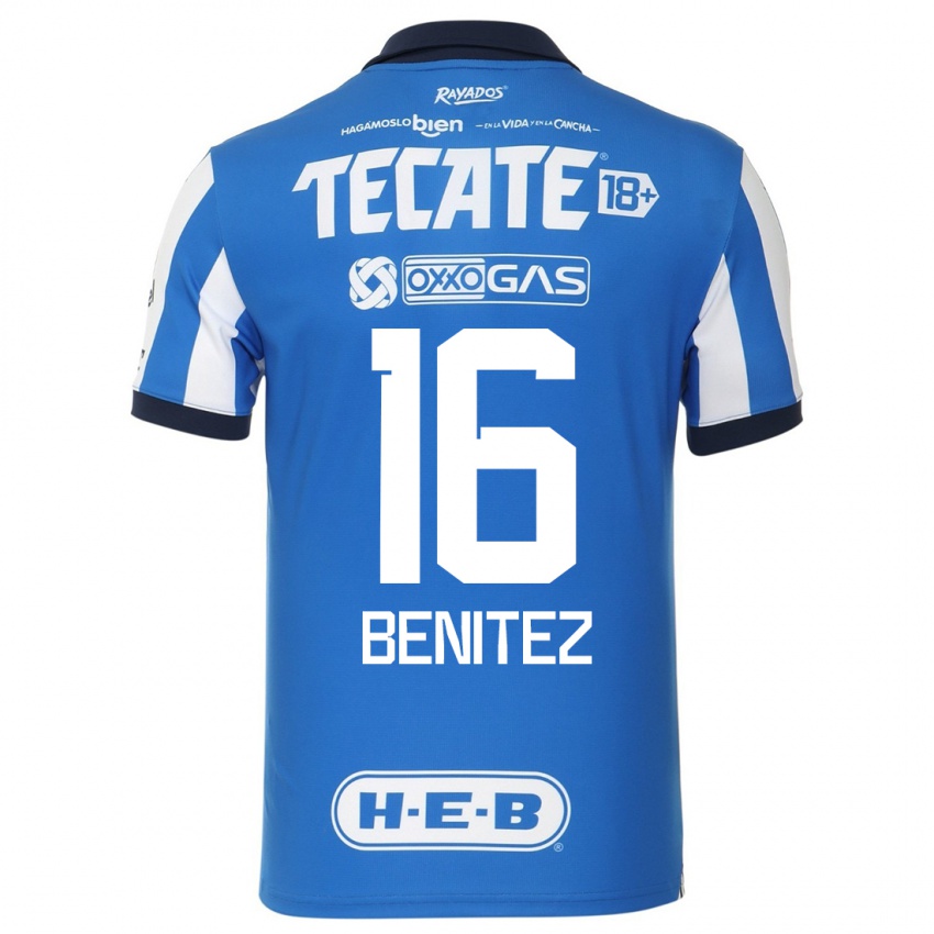 Niño Camiseta Xanic Benitez #16 Azul Blanco 1ª Equipación 2023/24 La Camisa México